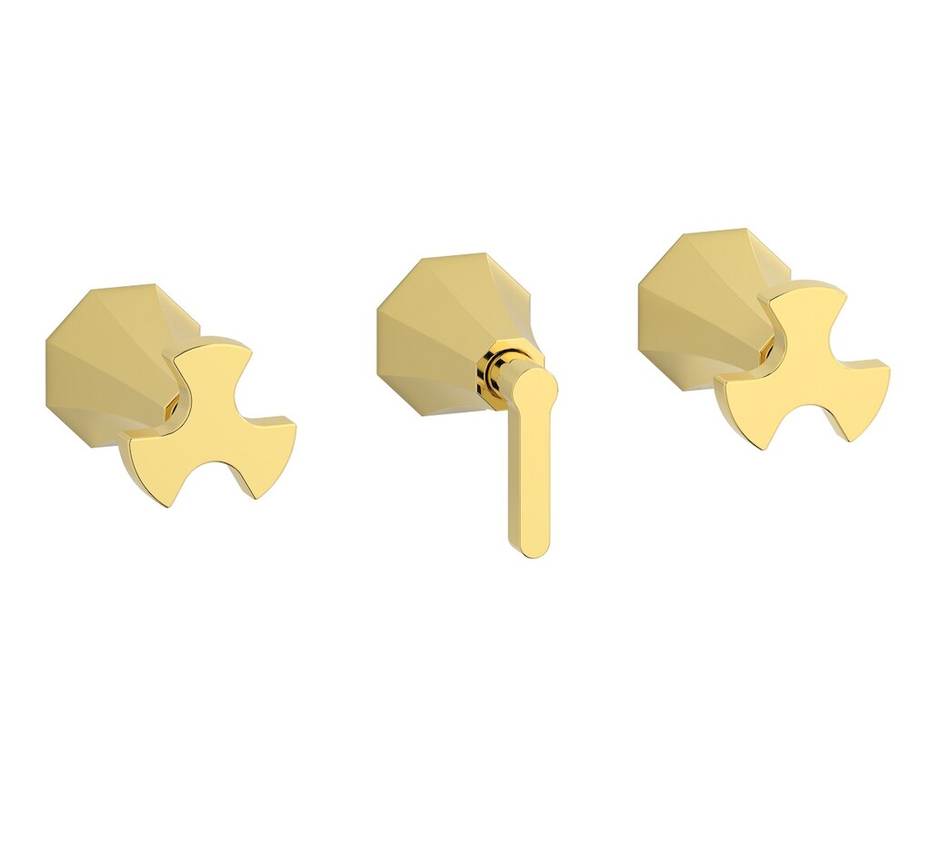 Встроенный смеситель для душа на 3 отверстия с двухходовым дивертером WE ARE IB bt410oo Gold Belmondo 