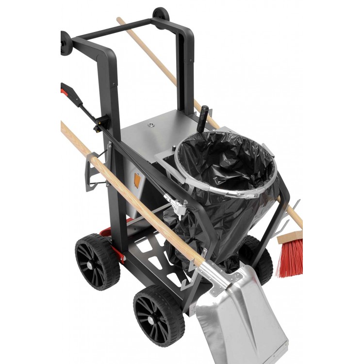01455/2 FLORA Универсальная тележка дворника FLORA Accurato City для уборки и транспортировки отходов на улицах, в городских парках, городских придомовых территориях. Мобильный держатель для мусорного мешка на 120 л  - Вид №1