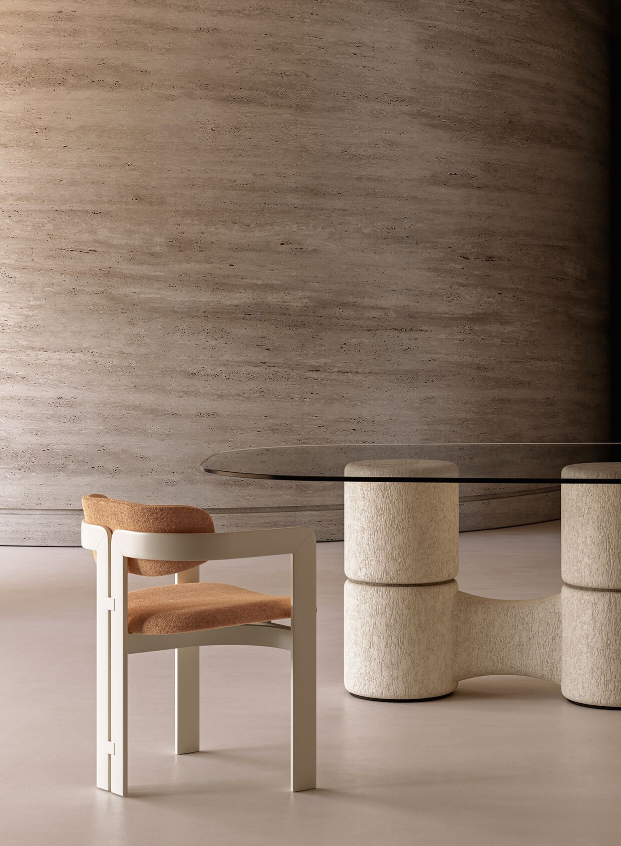 Стол из закаленного стекла с деревянным основанием Gallotti&Radice MOLECOLA ARCH-00150555 - Вид №3