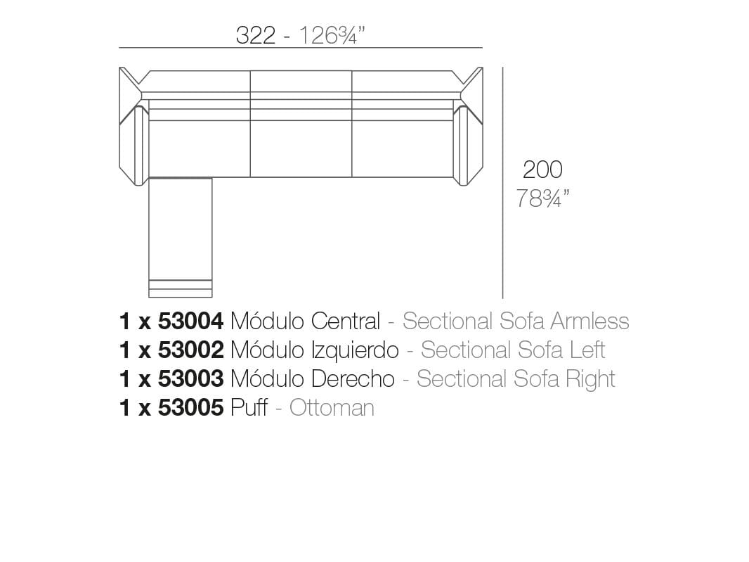 Модульный садовый диван Vondom Rest ARCH-00111906 - Вид №7