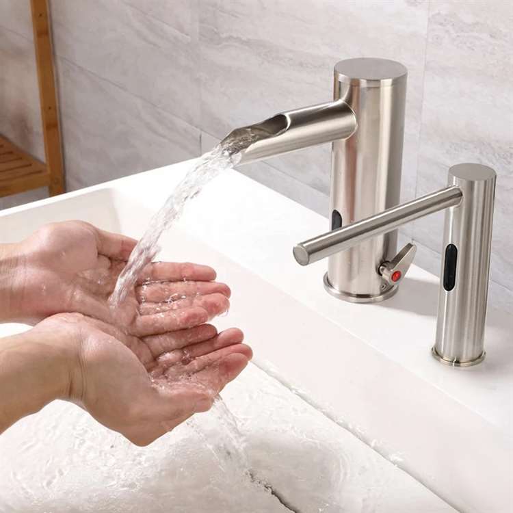 Диспенсер для мыла / кран для общественных туалетов из никеля Fontana Showers голубой ARCH-00041418 - Вид №1