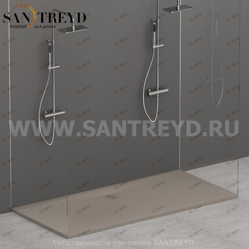 DP17080505 Душевой поддон 170х80 см цвет Кашемир Globo DOCCIAPIETRA Италия Ceramica Globo