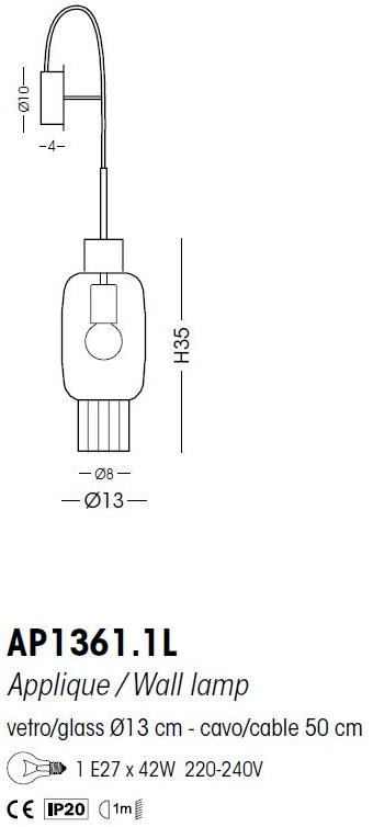 Cangini & Tucci Бра из металлизированного боросиликатного стекла Dolium sun-id-1354217 - Вид №1