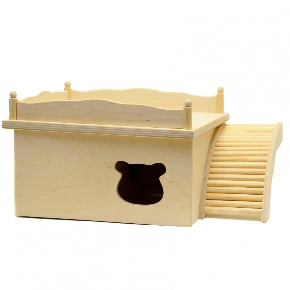 ПР0048808 Дом для грызунов малый с мордой 25х15х14см DoradoWooD 