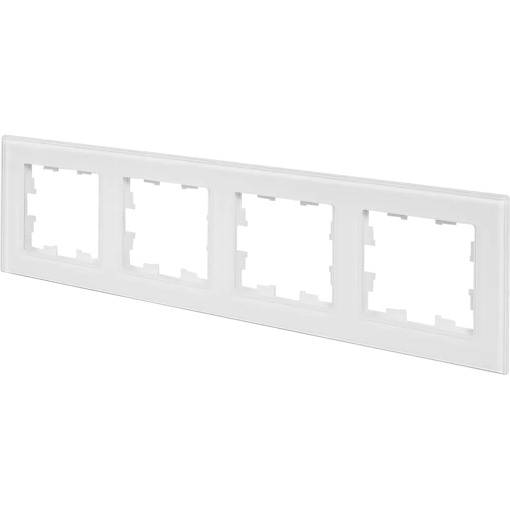 Рамка IEK Brite для розеток и выключателей - 4 модуля, белый глянец 87761305 STLM-1108916