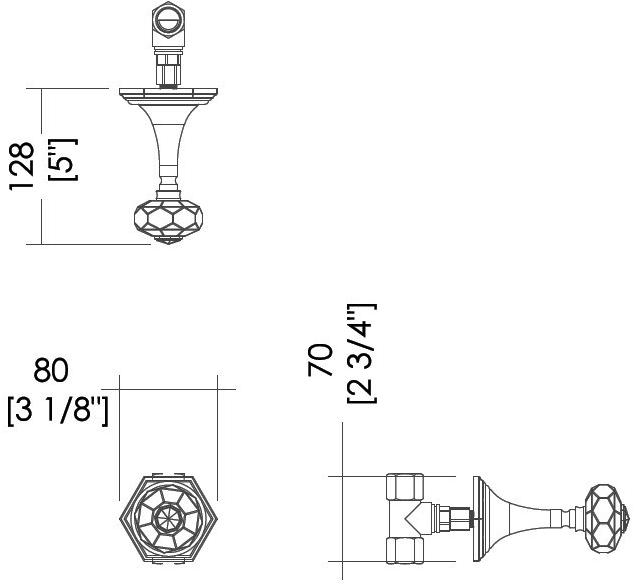 Devon&Devon Смеситель для раковины настенный Gemstone Exc-gm167 - Вид №1