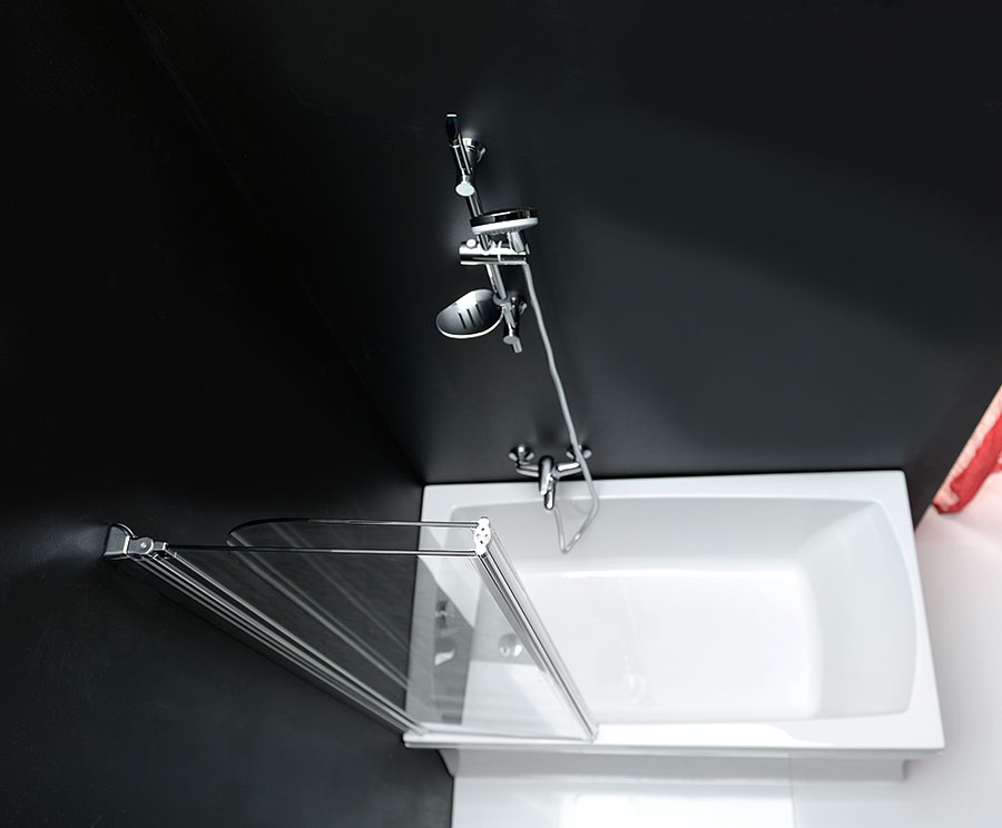 BSR-90 Душевое ограждения на борт вынны Polysan Чехия  - Вид №1