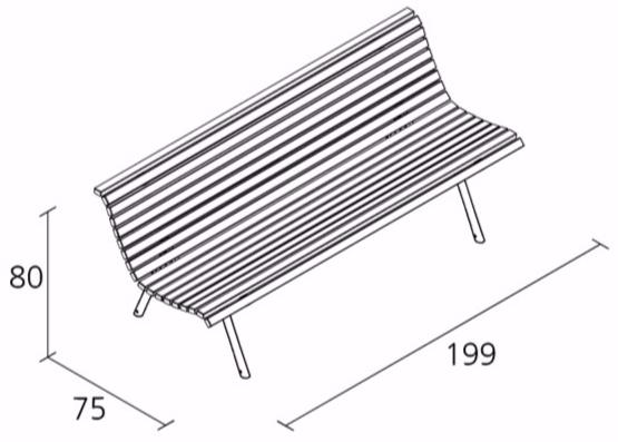 Alias Скамья из алюминия и дерева со спинкой Teak setes sun-id-1397659 - Вид №3