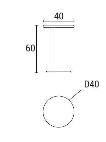 Высокий круглый журнальный столик с металлической трубкой и столешницей из МДФ Adrenalina бисквит ARCH-00033516 - Вид №3