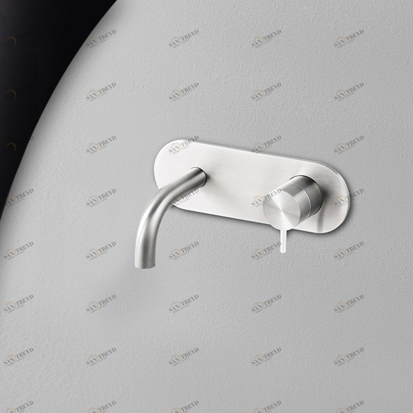 Смеситель для раковины сталь глянцевая с белой ручкой Toki Radomonte TKI20LCIL21