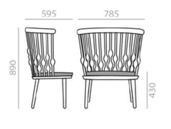 Кресло из бука с мягким сиденьем Andreu World Nub ARCH-00088444 - Вид №2