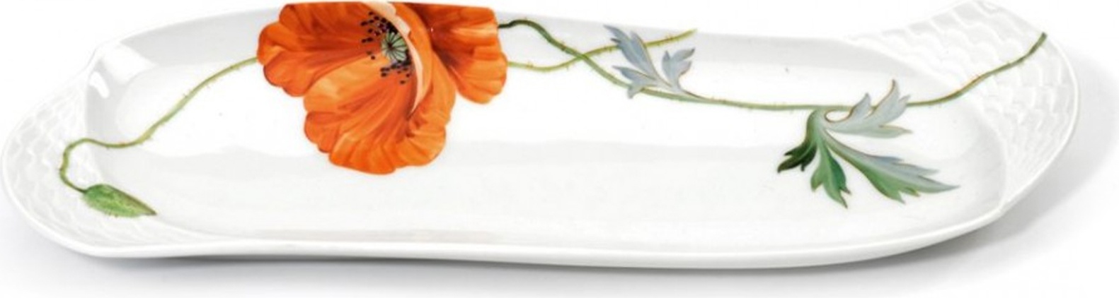 95334 Meissen Блюдо удлиненное 25,5см "Игра волн, рельеф, маки" Фарфор 