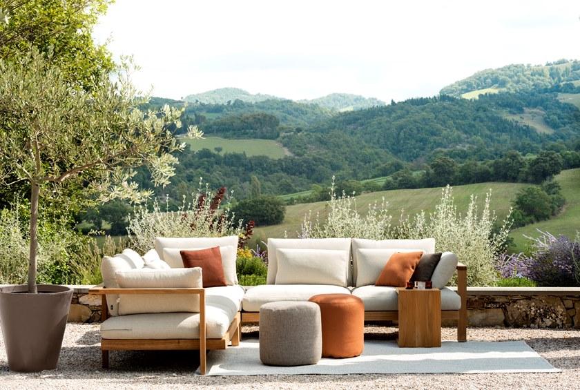 TRIBÙ Круглый садовый пуф из ткани  C0009/c0010/c0011  - Вид №2