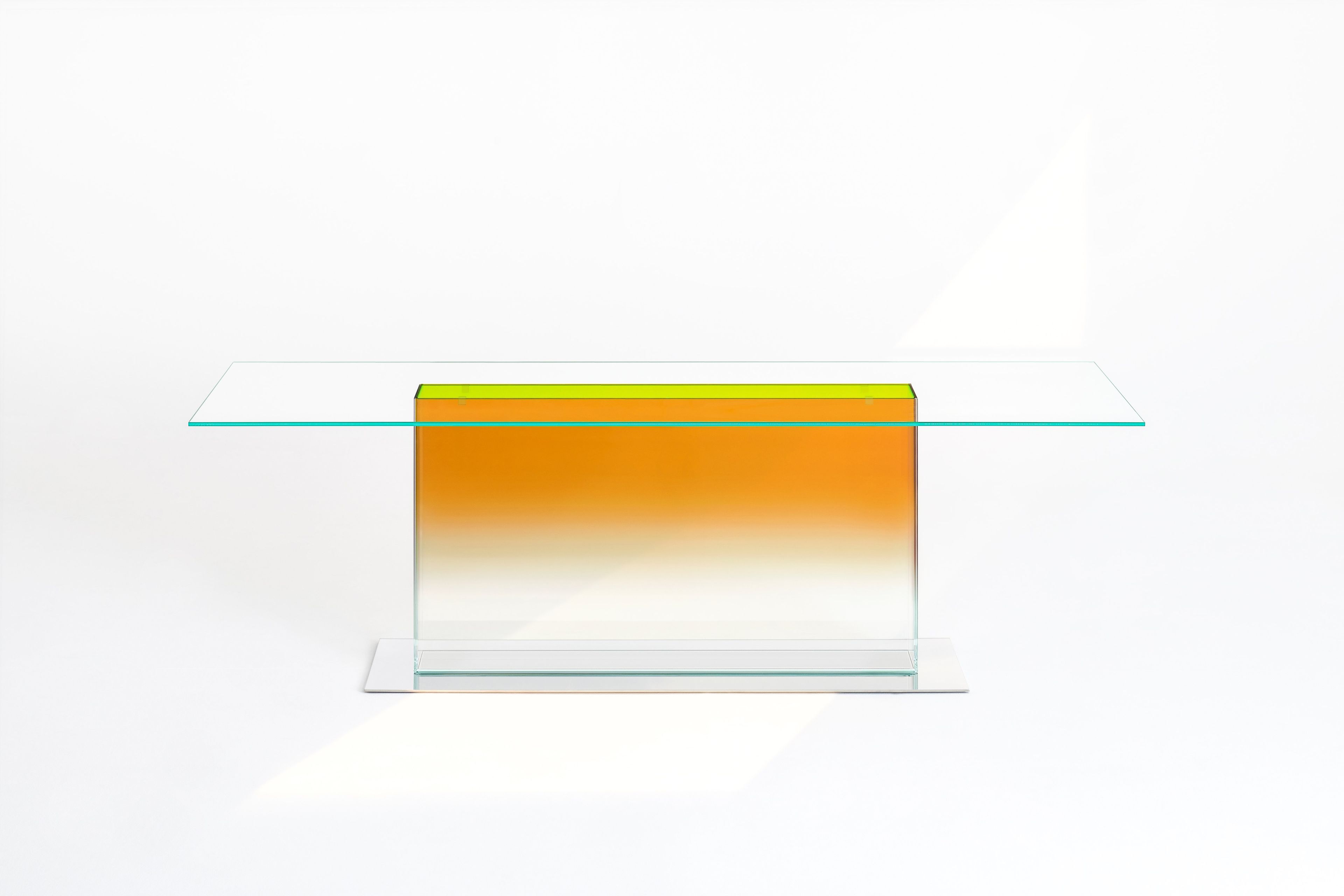 Прямоугольный стол из нержавеющей стали и хрусталя Glas Italia Дональд ARCH-00057662 - Вид №1