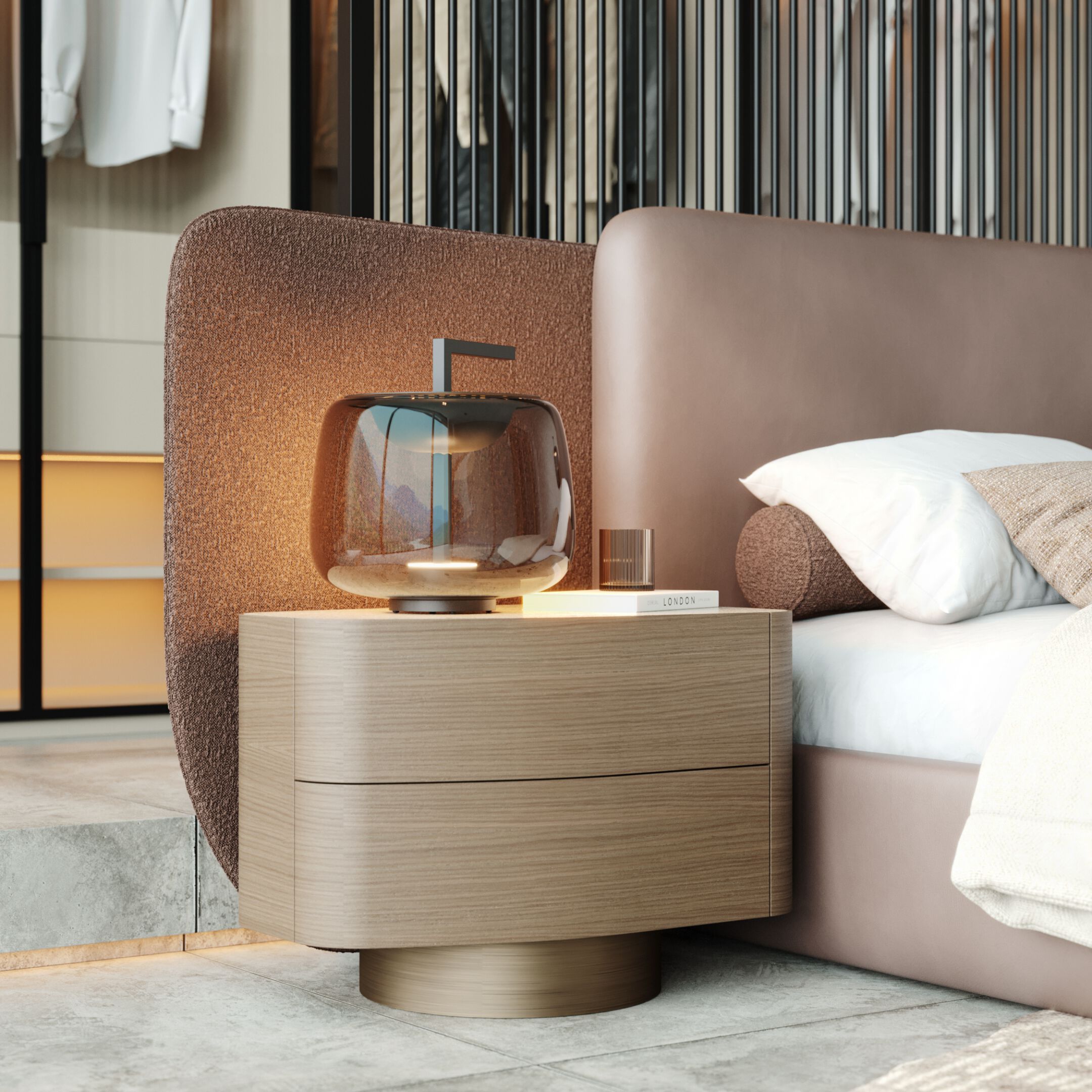 Деревянная тумбочка с ящиками и каменной столешницей Stylish Club Stone ARCH-00035473 - Вид №8