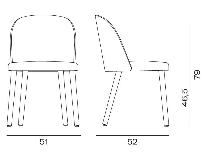Мягкий стул с тканевой обивкой и деревянными ножками Vergés Cistell Slim ARCH-00148140 - Вид №2
