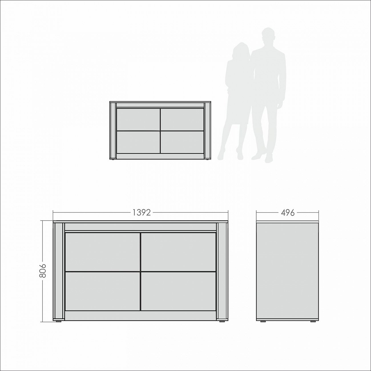 Комод зеркальный "Лэвэл" GRAUM ДИЗАЙНЕРСКИЕ 304018 Зеркальный  - Вид №1