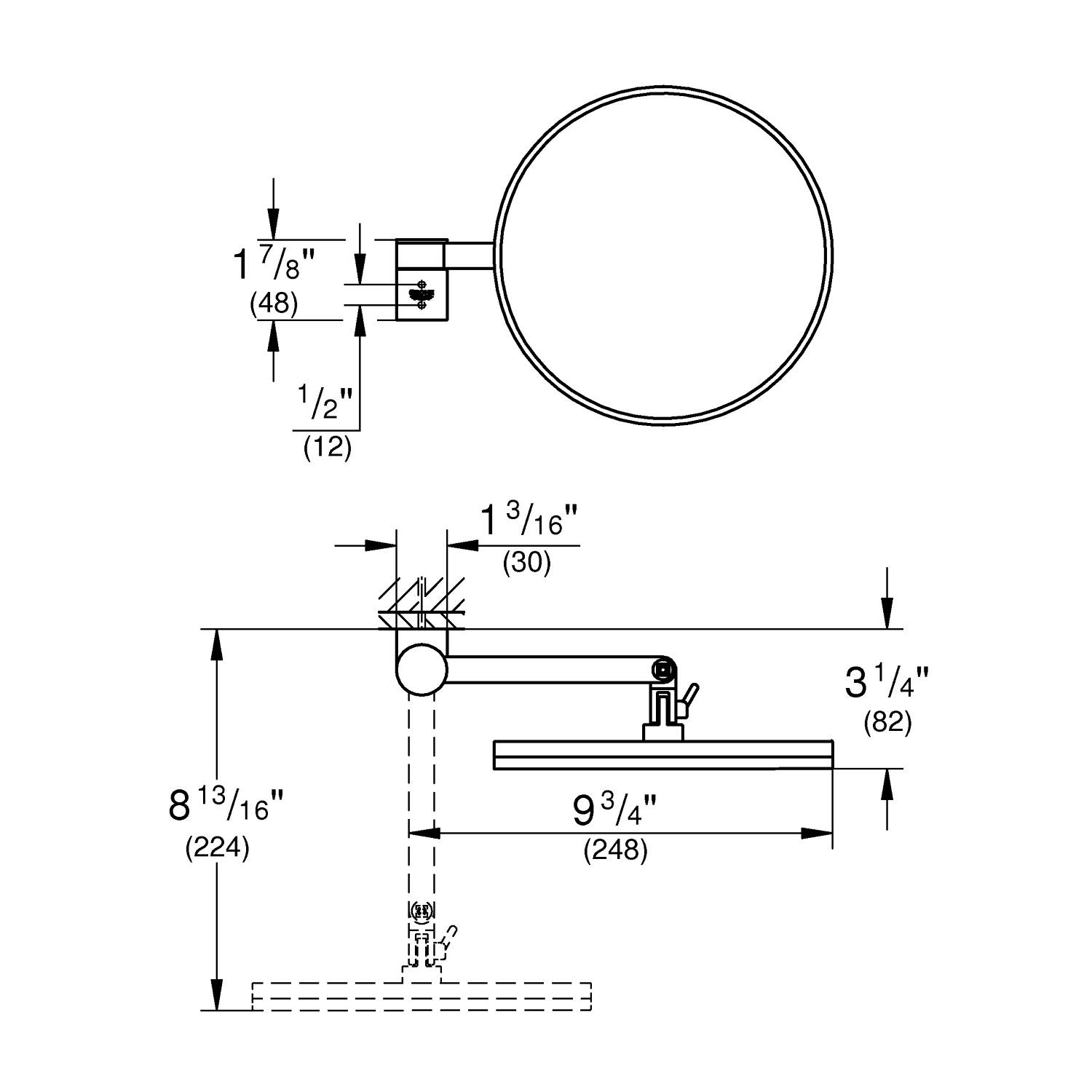 Косметическое зеркало GROHE Selection, теплый закат матовый (41077DL0) - Вид №1