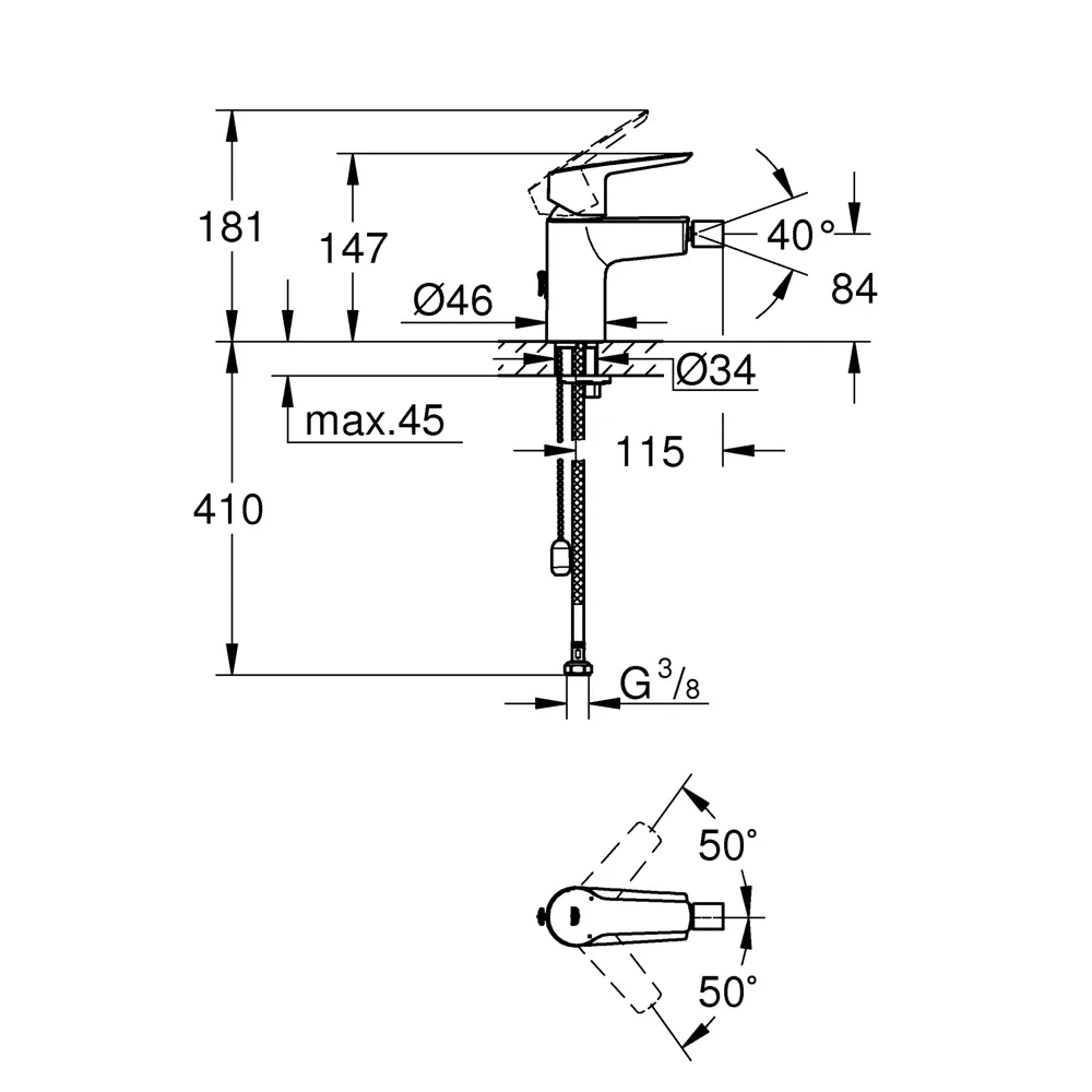 Смеситель для биде Grohe Start однорычажный цвет хром 88280989 STLM-2111657  - Вид №4