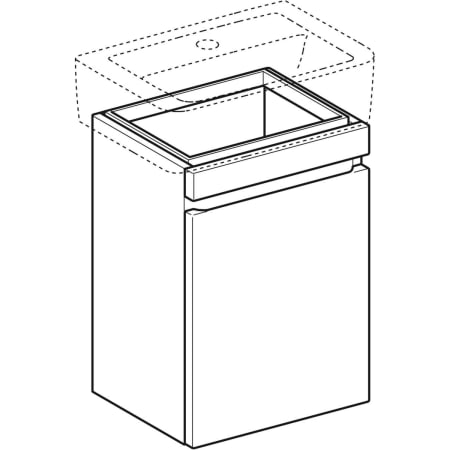 869052000 Шкафчик для раковины Geberit Renova Plan, с одной дверью Geberit  - Вид №12