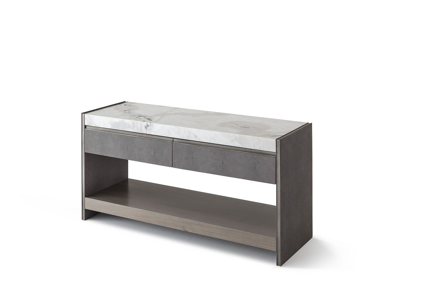 Деревянный шкаф с ящиками, обитыми кожей OAK Metronome ARCH-00117659 - Вид №1