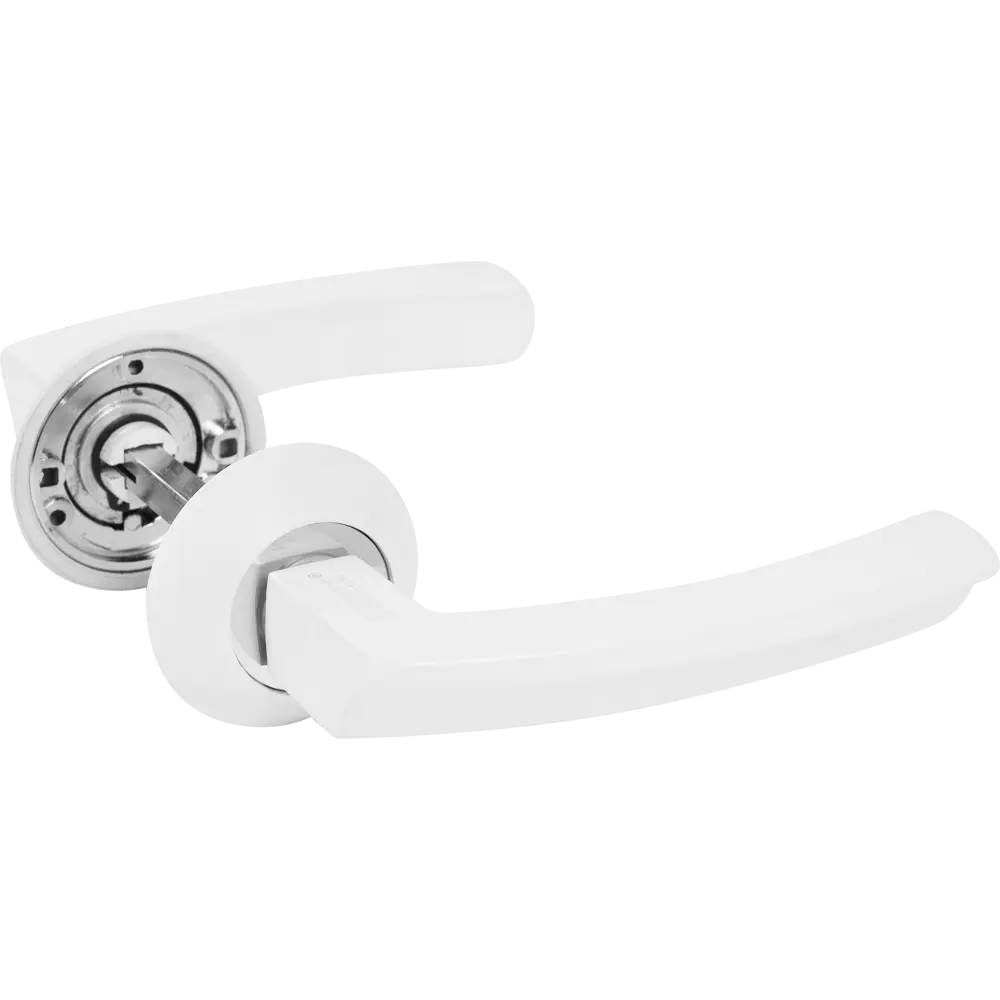 Дверные ручки Puerto 550-08MSW/CP, без запирания, цвет матовый белый/хром STLM-2044879