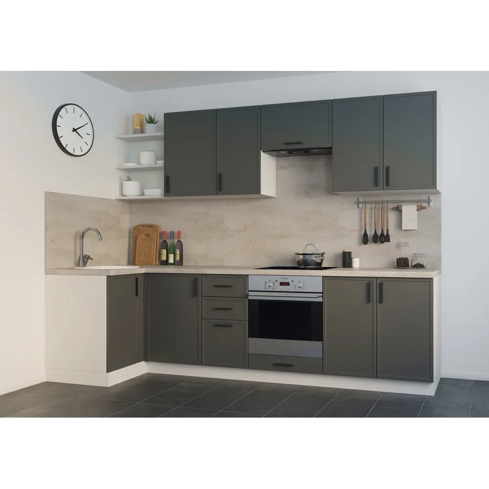 DELINIA Напольный кухонный шкаф Неро в графитовом цвете 60х82.5х58 см 86586487 STLM-0070500 - Вид №9