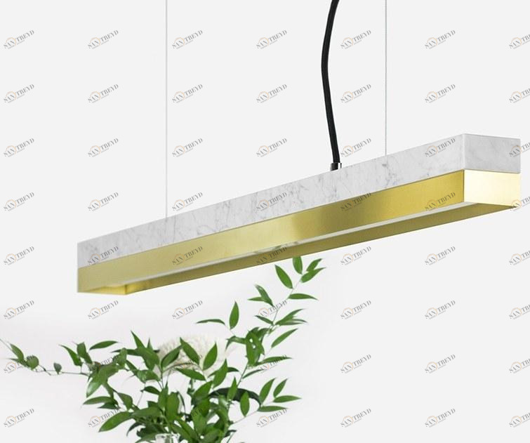 GANTlights Светодиодный подвесной светильник из каррарского мрамора и латуни C sun-id-1489120