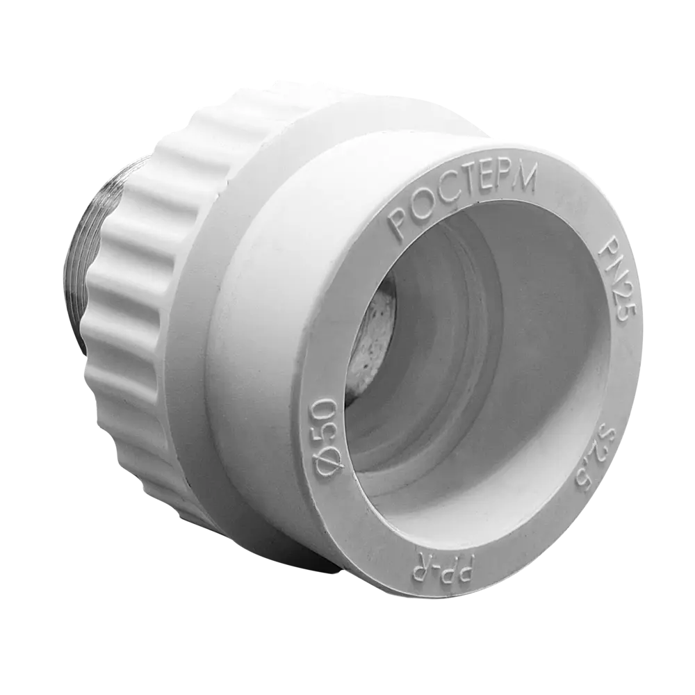Муфта комбинированная Ростерм 1 1/2"x50 мм НР полипропилен STLM-2098615 - Вид №1