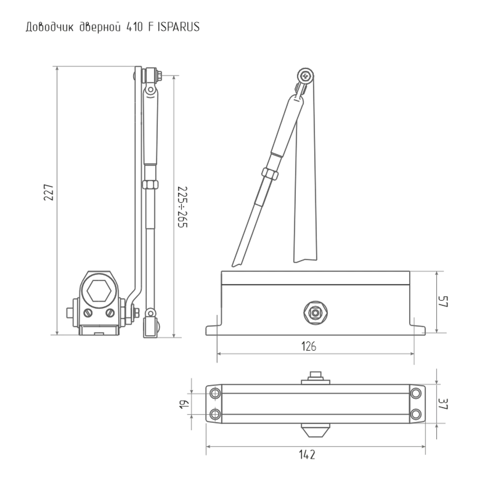 Доводчик дверной Нора-М Isparus 410F 50-110 кг силумин цвет коричневый STLM-2183875 - Вид №4