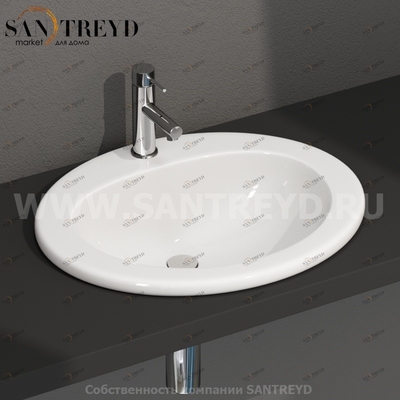 VA016BI Встроенная раковина под столешницу овальная Ceramica Globo GRACE