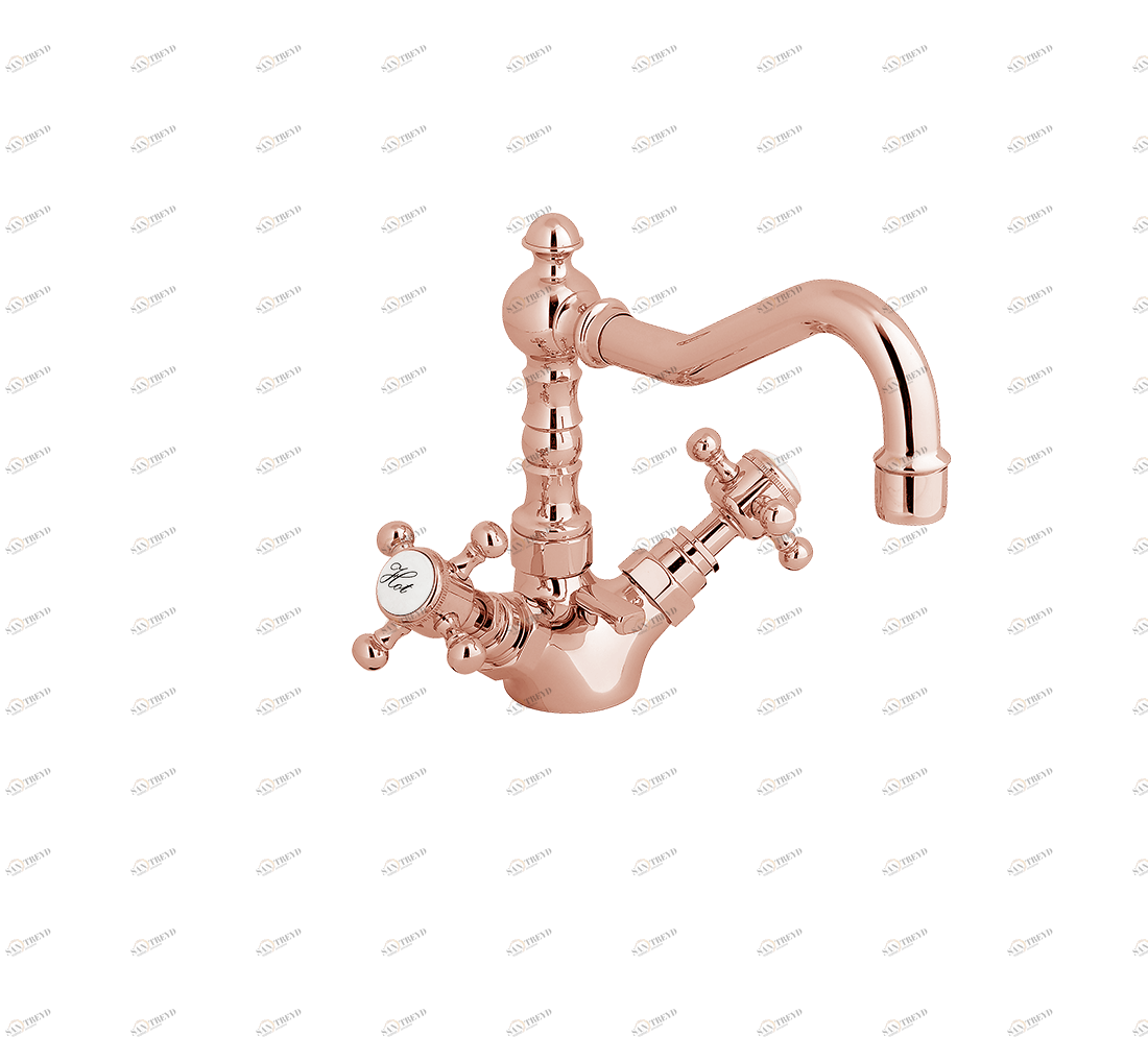 Gentry Home Центр смесителя для раковины до центра два отверстия под смеситель мм Antique Розовое золото GH101954