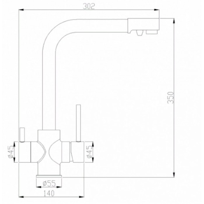 Steel Hammer SH 552 BLACK BR Смеситель для кухни Zorg 350 x 302  - Вид №2