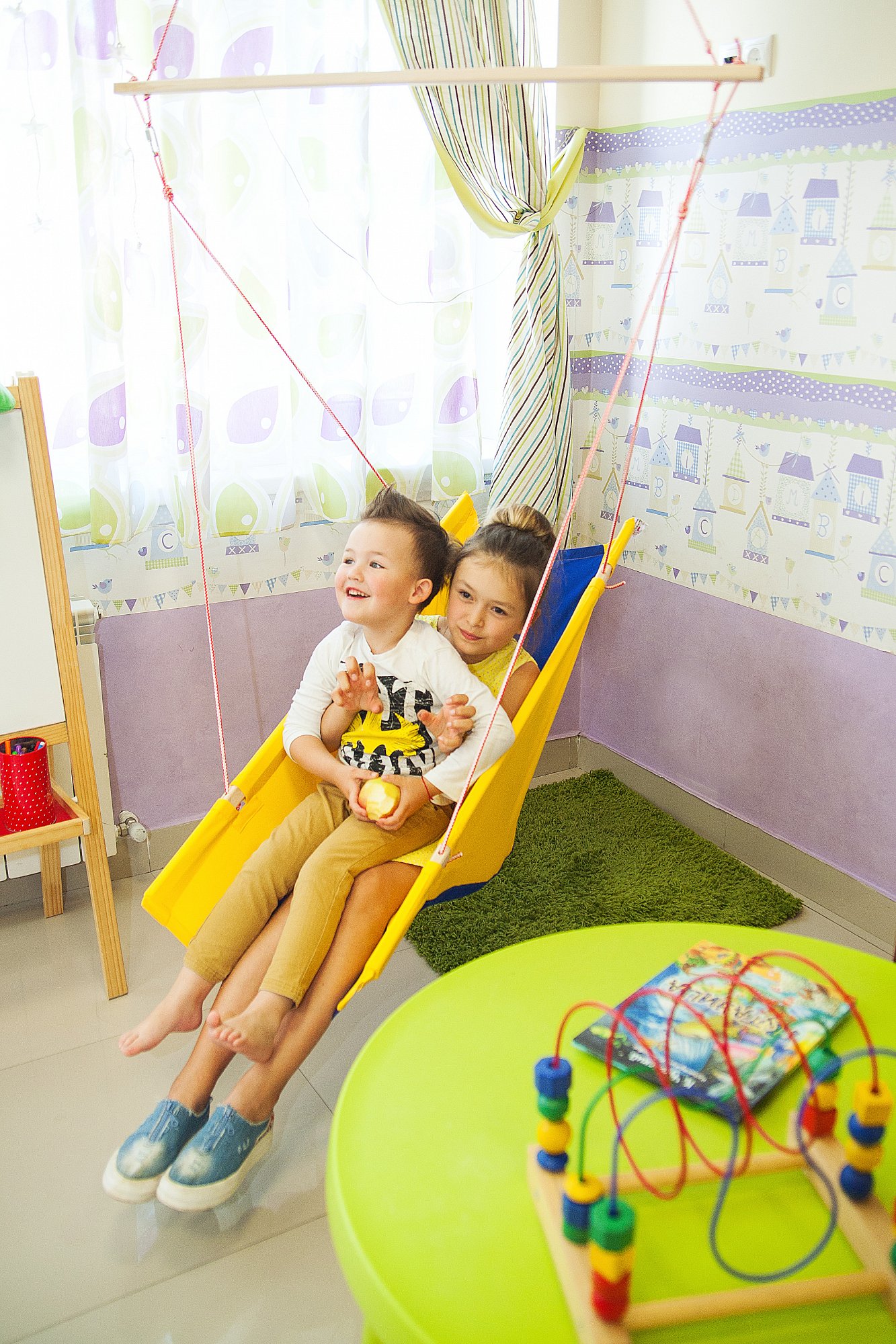 Гамак детский эргономичный желто-синий ПОКАЧАЙКА  326716 Желтый;синий Santreyd  - Вид №3