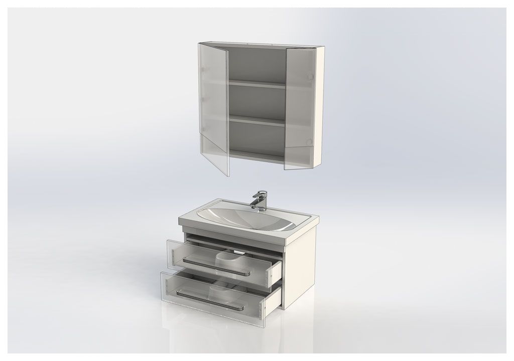 Мебель для ванной Aquanet Сиена 70 белый (подвесной 2 ящика) 00196507 - Вид №4