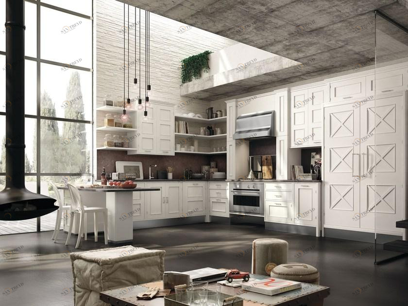Marchi Cucine Лаковая оборудованная кухня с полуостровом Montserrat sun-id-1371941