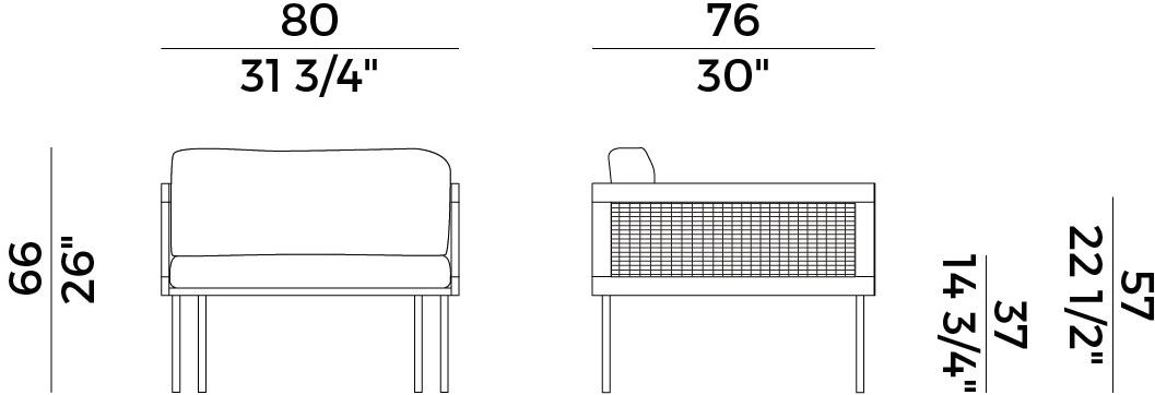 Potocco Кресло с подлокотниками Loom 880/pc - Вид №5