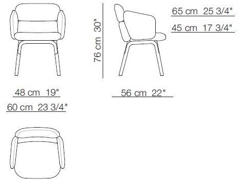 arflex Стул с обивкой и подлокотниками Bliss sun-id-1387103 - Вид №2