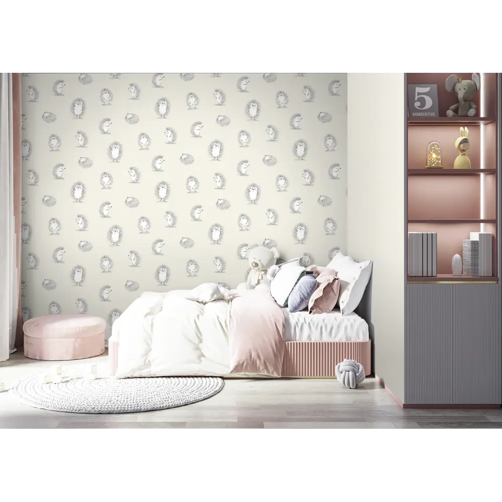 Обои флизелиновые Ateliero Ежики бежевые 1.06 м AT88292-02 89346349 STLM-2119168 Ёжики - Вид №4