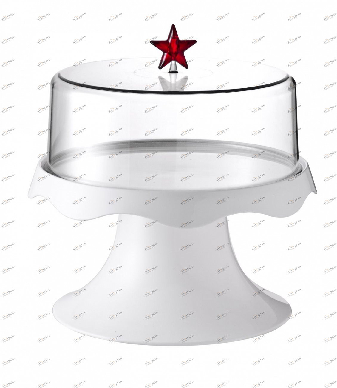 Тортовница белая на ножке подарочная средняя Merry Tray QUALY  00-3869540 Белый 