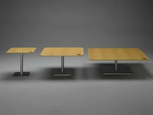 mminterier Квадратный журнальный столик из стали и дерева Fleks