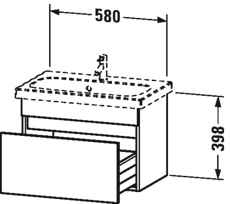 DS637902121 Тумбочка подвесная компакт DuraStyle #DS6379 580 x 368 мм Орех темный декор Duravit - Вид №2