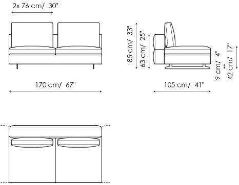 Bonaldo Модульный диван со съемным чехлом из ткани sun-id-1436813 - Вид №14