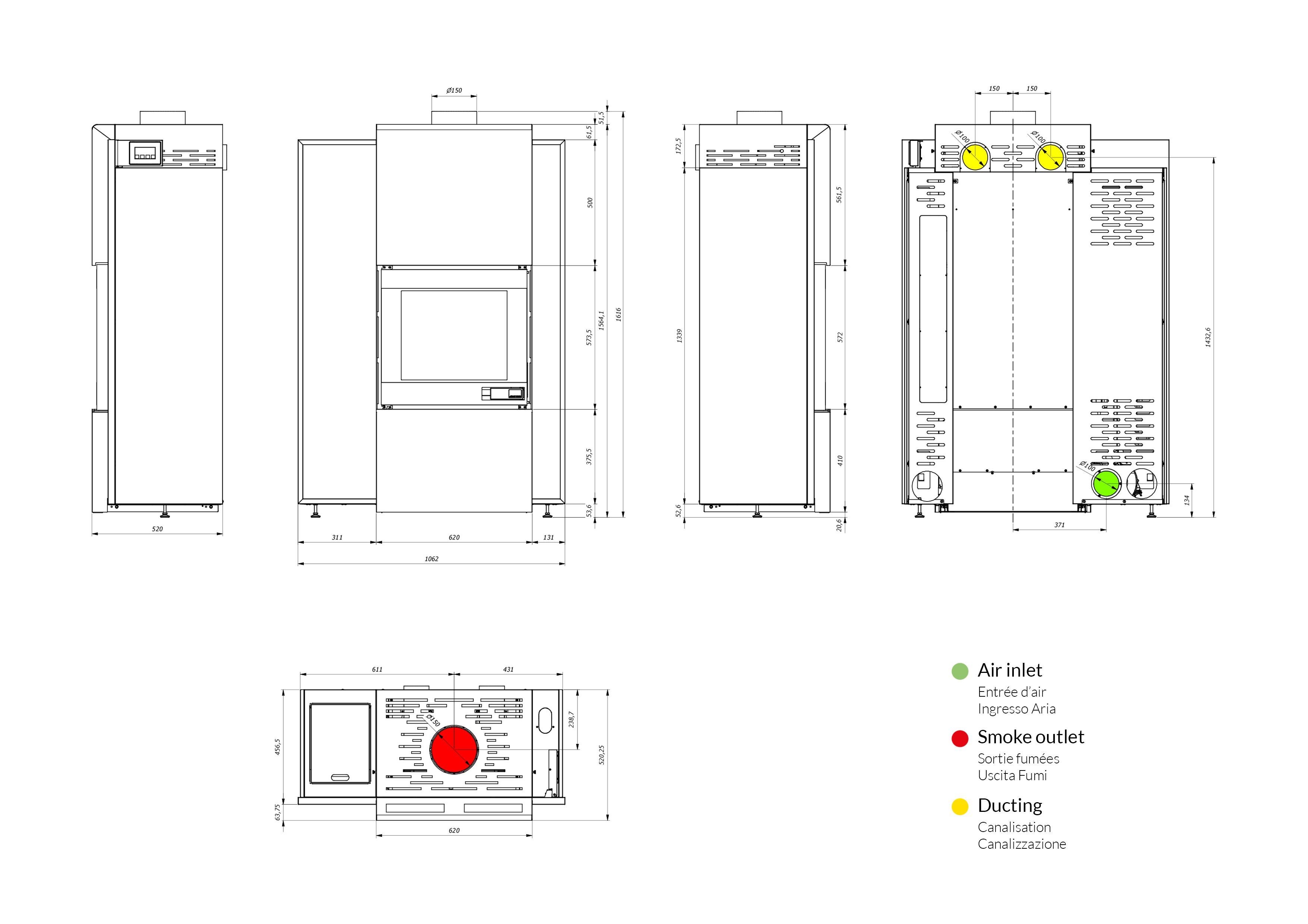Комбинированная печь для древесных гранул Jolly Mec воздушные системы ARCH-00070192 - Вид №2