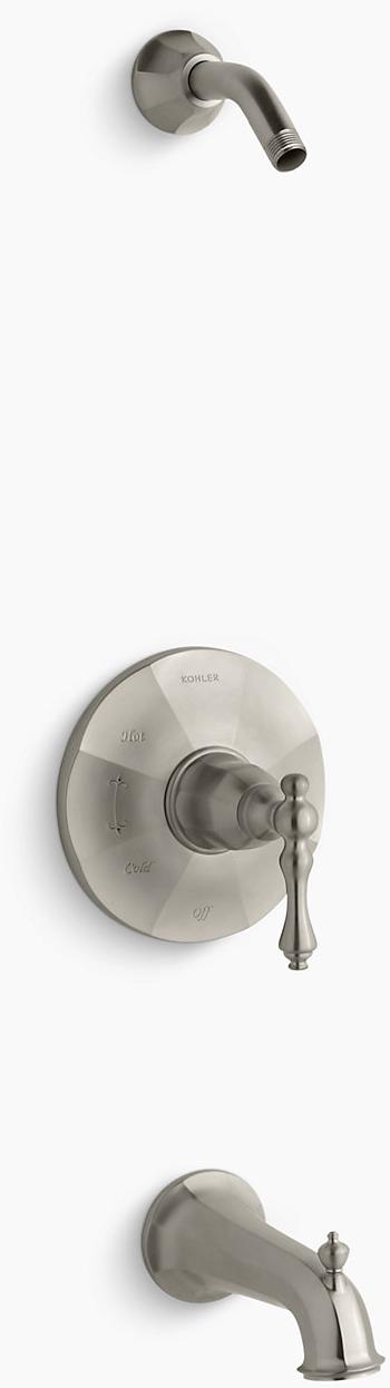 KOHLER Kelston Rite-Temp клапан для ванны и душа с рычажной ручкой и изливом, без насадки для душа K-TLS13492-4-BN 