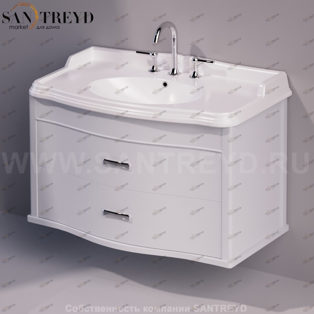 Тумба с ящиком подвесная под раковину AR874 белая Simas Arcade ARM5BIANCO