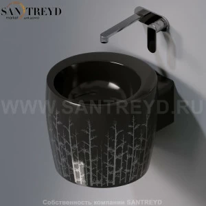 L102T0R0V1.406P Подвесная раковина настенная круглая A. e T. Italia SPOT черная