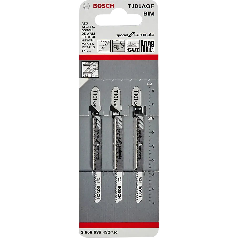 Набор пилок для лобзика по ламинату Bosch T101AOF, 3 шт. 83497458 STLM-2135285 BOSCH PROFESSIONAL  - Вид №4