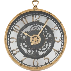 Часы настенные Dream River Шестеренки круглые пластик цвет черный ø27 см