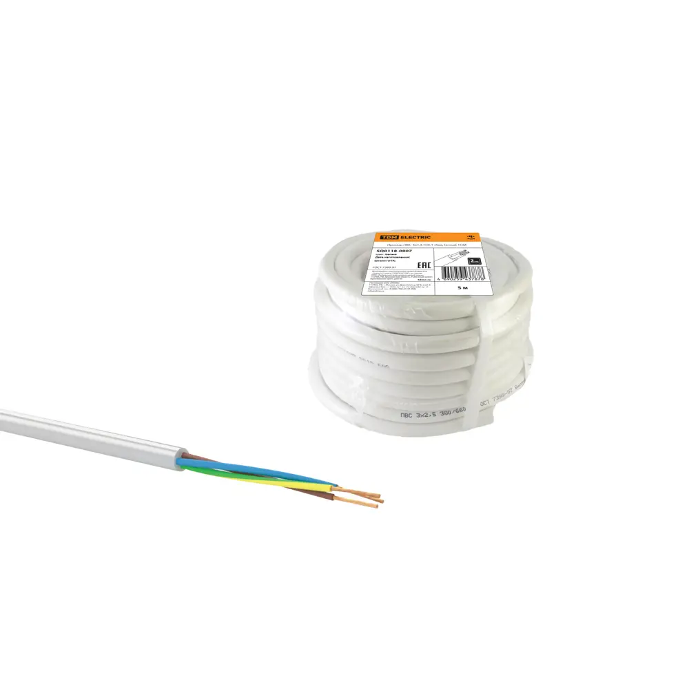 Провод TDM Electric ПВС 3x1.5 мм² 5 метров для подключения электрооборудования 84574153 STLM-1566590 - Вид №2